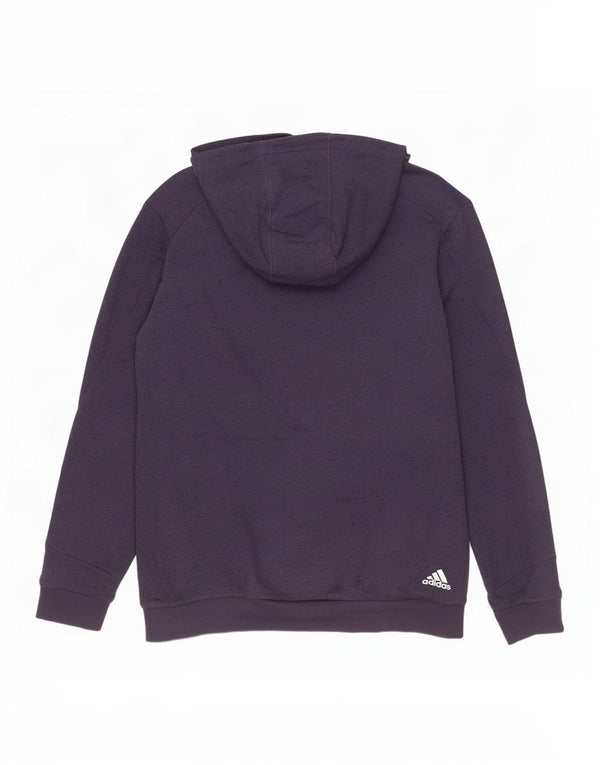 Adidas Boys Graphic Hoodie Jumper 15-16 Years Navy Blue Flecked Cotton