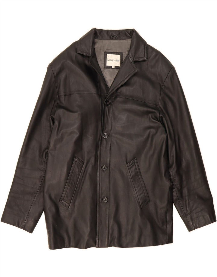 KEENAN Mens Leather Jacket UK 42 XL Black Leather Vintage Keenan and Second-Hand Keenan from Messina Hembry 