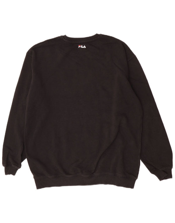 Ανδρικό γραφικό φούτερ Fila Jumper μεγάλο μαύρο βαμβακερό