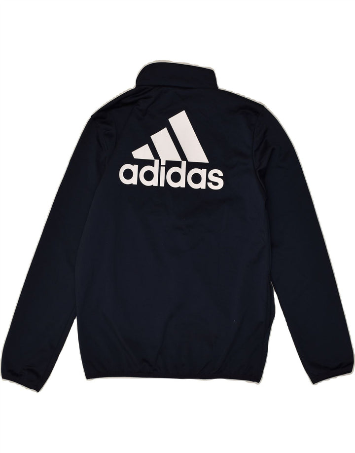 ADIDAS Boys Graphic Tracksuit Top Jacket 11-12 Years Navy Blue Polyester | Vintage Adidas | Thrift | Second-Hand Adidas | Used Clothing | Messina Hembry 