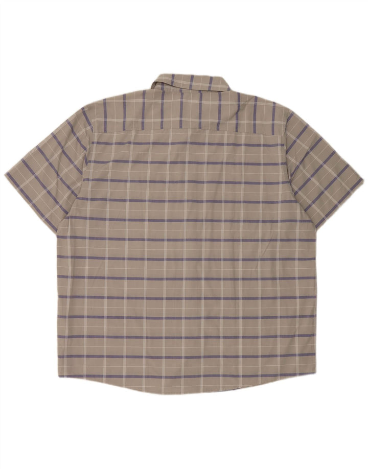 Ανδρικό κοντομάνικο πουκάμισο Adidas 2XL Grey Check Polyester