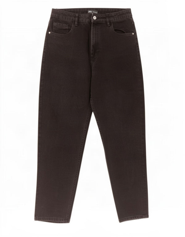 Zara γυναικείο ψηλό κωνικό τζιν EU 40 Medium W30 L27 μαύρο βαμβακερό