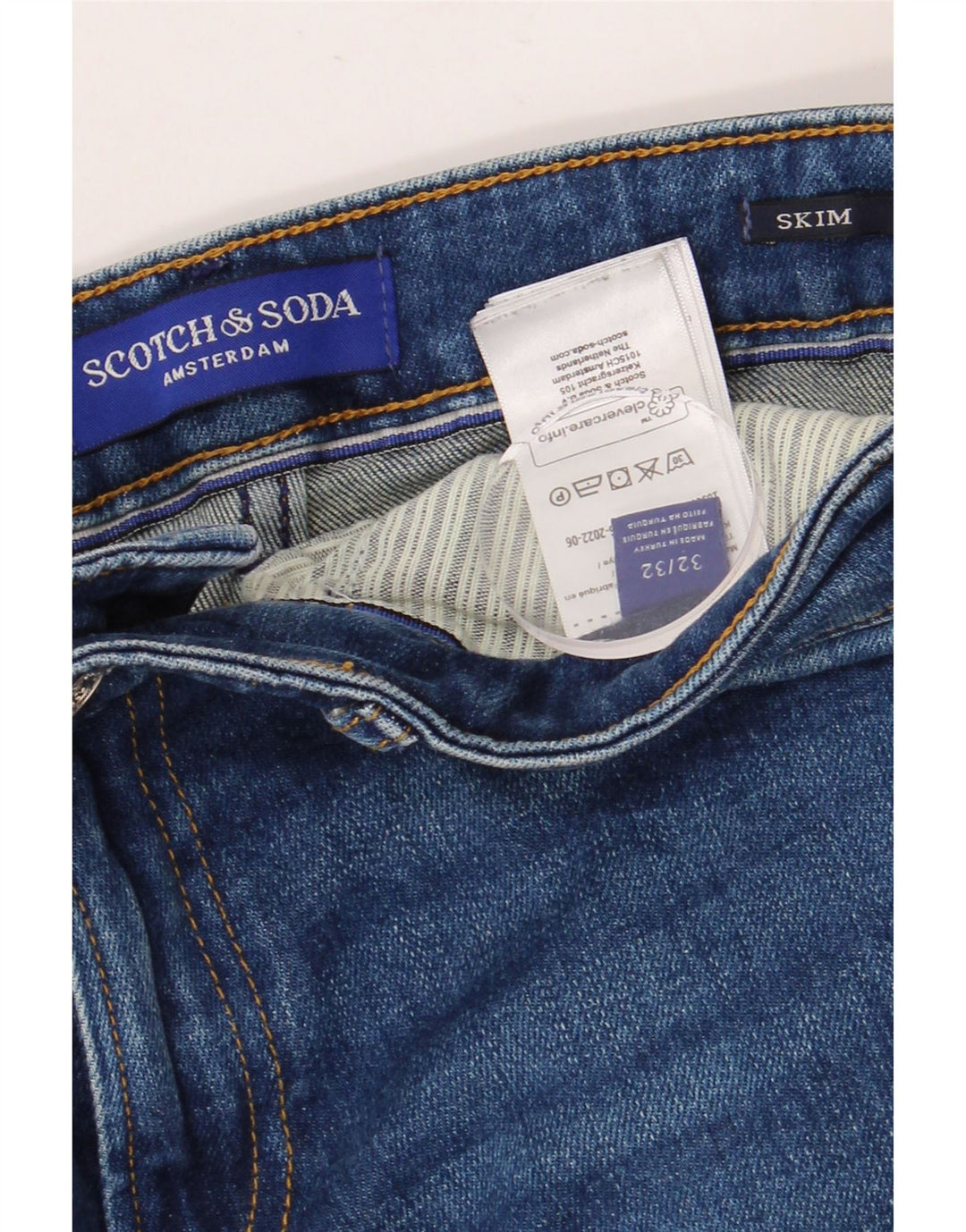 Ανδρικά τζιν SCOTCH & SODA Άμστερνταμ Skinny Jeans W32 L32 Μπλε βαμβακερό