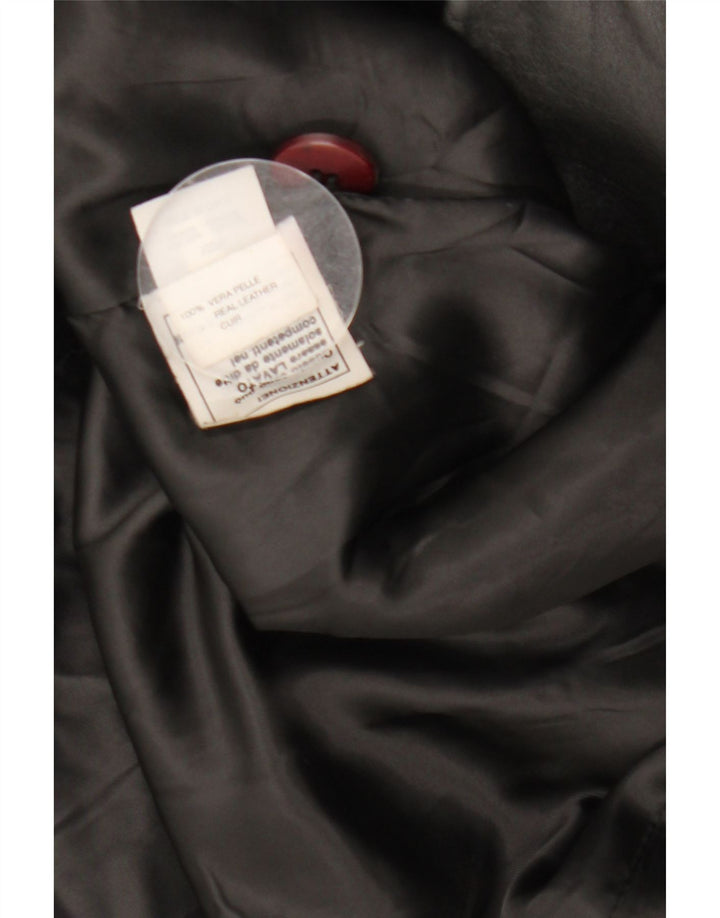 Vintage Γυναικείο Δερμάτινο Παλτό IT 42 Medium Black Leather