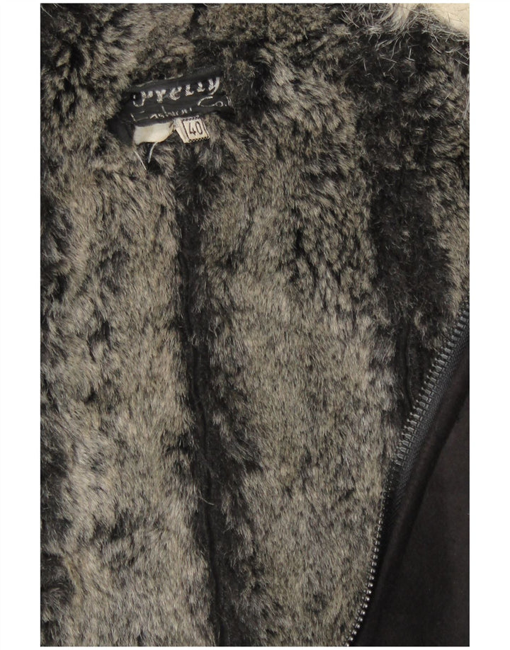 Vintage Γυναικείο Παλτό Sherpa IT 40 Small Black