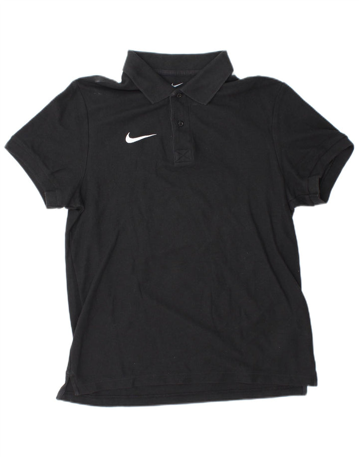 Ανδρικό πουκάμισο πόλο NIKE, μεσαίο μαύρο βαμβακερό