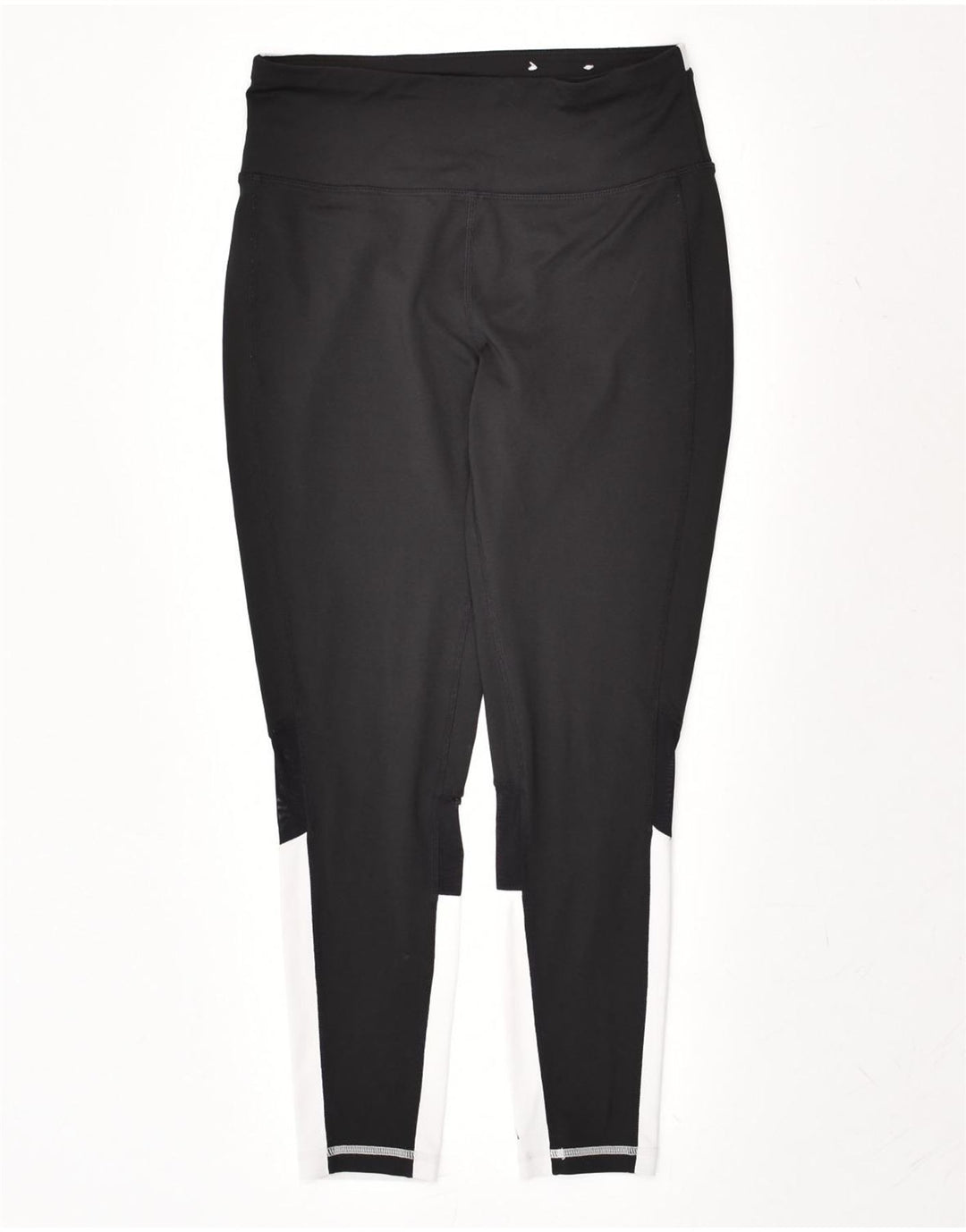 DKNY Womens Graphic Leggings UK 8 Small Black Colourblock Nylon | Vintage Dkny | Thrift | Second-Hand Dkny | Used Clothing | Messina Hembry 