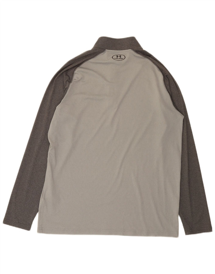 Ανδρική φόρμα πουλόβερ με φερμουάρ Heat Gear Under Armour Top Large Grey