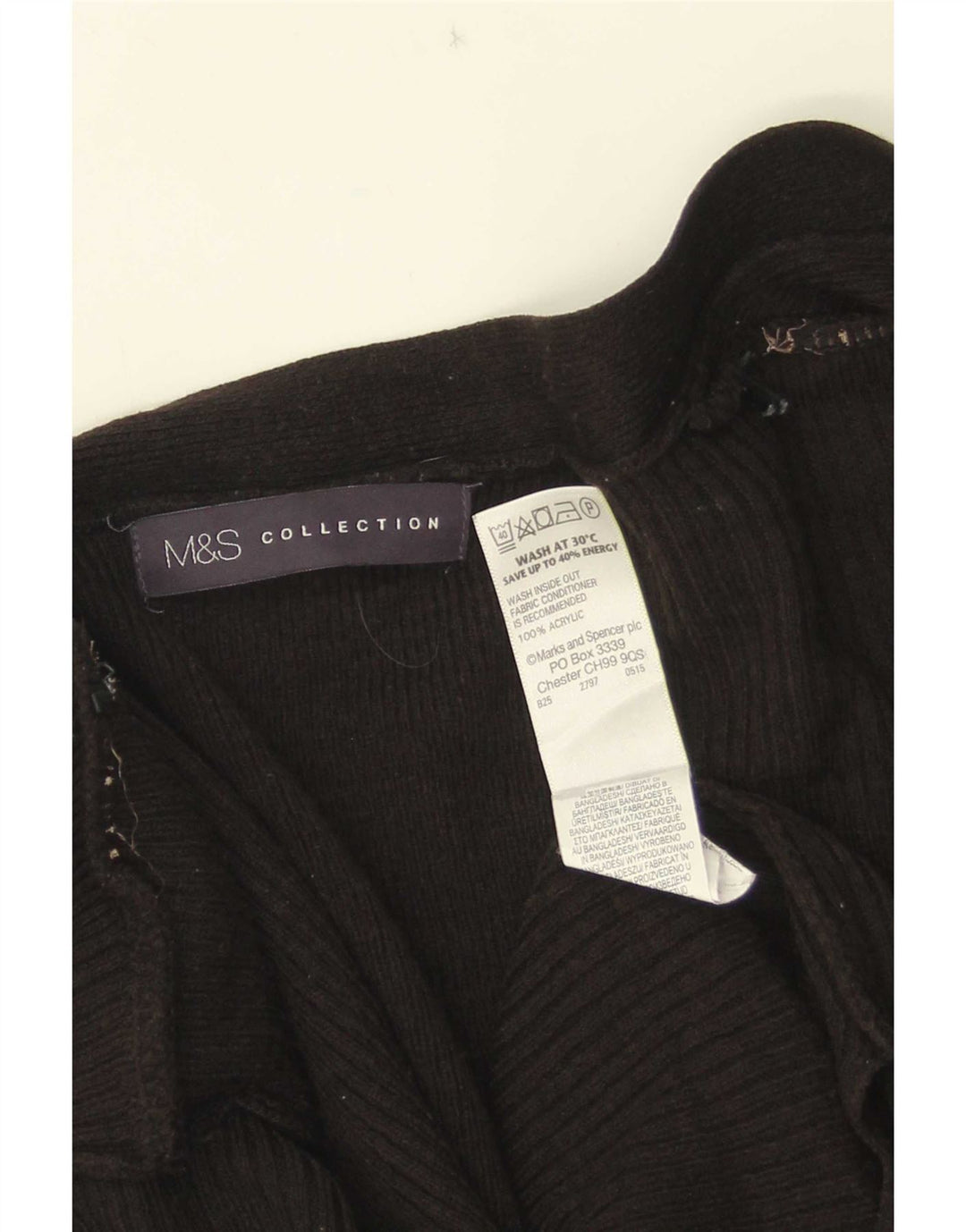 Marks & Spencer Γυναικείο Longline ανοιχτό πουλόβερ ζακέτα UK 16 μεγάλο μαύρο
