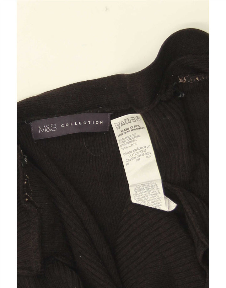 Marks & Spencer Γυναικείο Longline ανοιχτό πουλόβερ ζακέτα UK 16 μεγάλο μαύρο