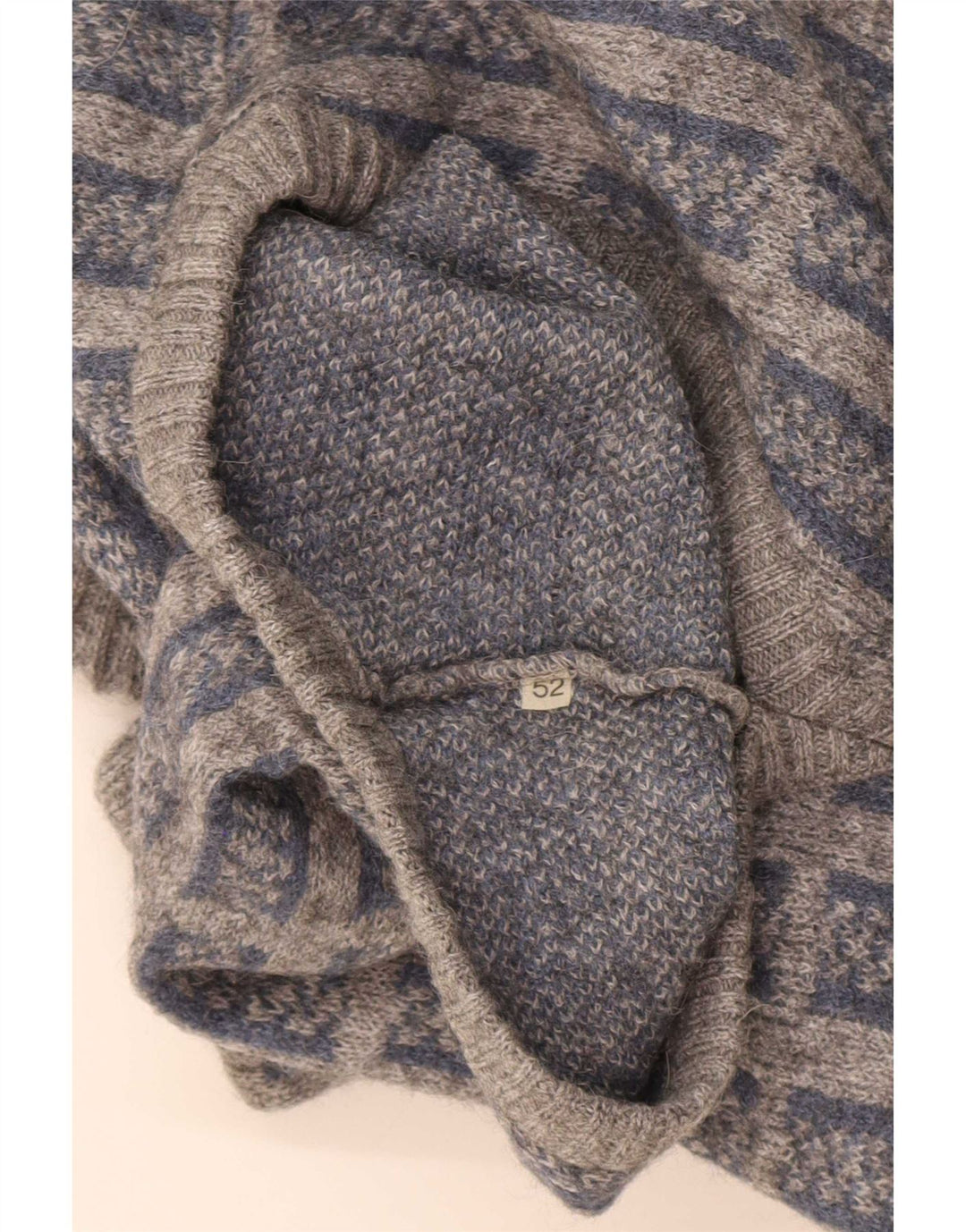 Vintage Ανδρικό πουλόβερ με λαιμόκοψη IT 52 Large Grey Check