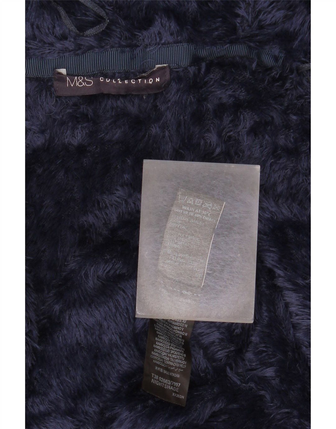 Marks & Spencer Γυναικείο μπουφάν υπερμεγέθη ψεύτικη γούνα UK 10 Small Navy Blue