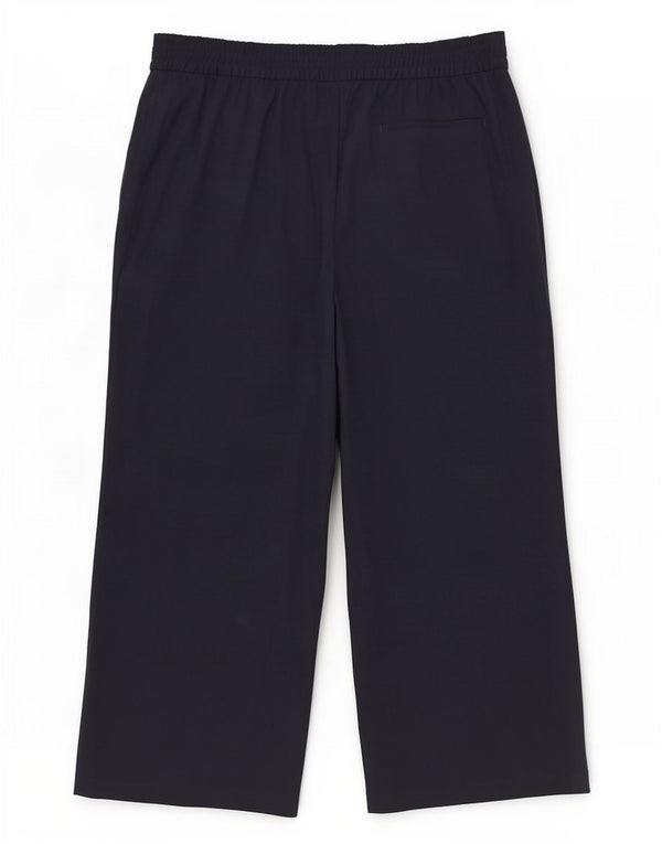 Marks & Spencer Γυναικείο φαρδύ παντελόνι casual UK 18 XL W36 L26 Navy Blue