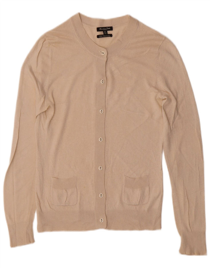Massimo Dutti Γυναικείο πουλόβερ ζακέτα UK 12 μεσαίο μπεζ μετάξι