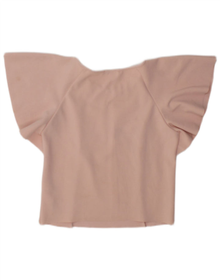Zara Γυναικεία μπλούζα με μπλούζα ροζ τοπ UK 10 Small Pink Polyester