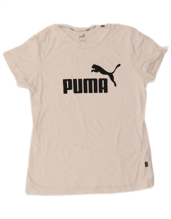 Γυναικείο γραφικό T-Shirt Puma Top UK 12 Medium White