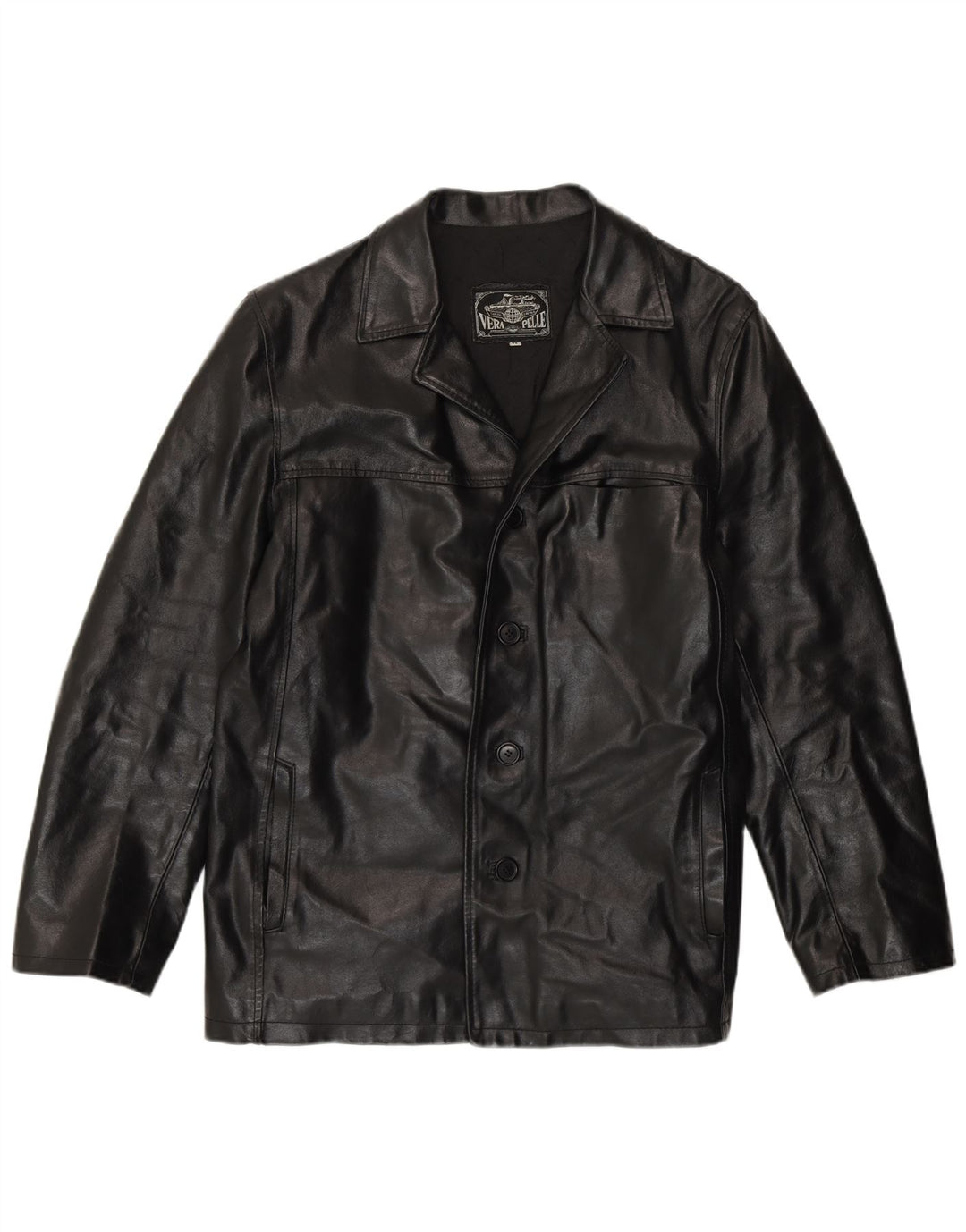Vintage Ανδρικό Δερμάτινο Μπουφάν UK 38 Medium Black Leather