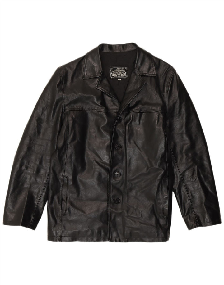 Vintage Ανδρικό Δερμάτινο Μπουφάν UK 38 Medium Black Leather