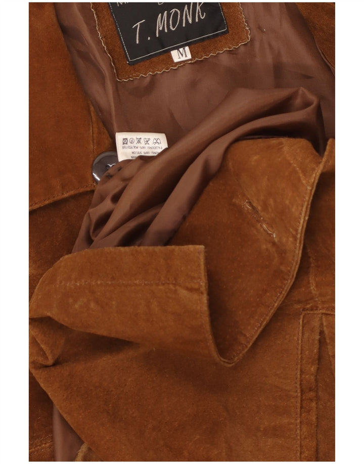 Vintage Ανδρικό Suede Blazer Jacket UK 38 Δερμάτινο μεσαίο καφέ