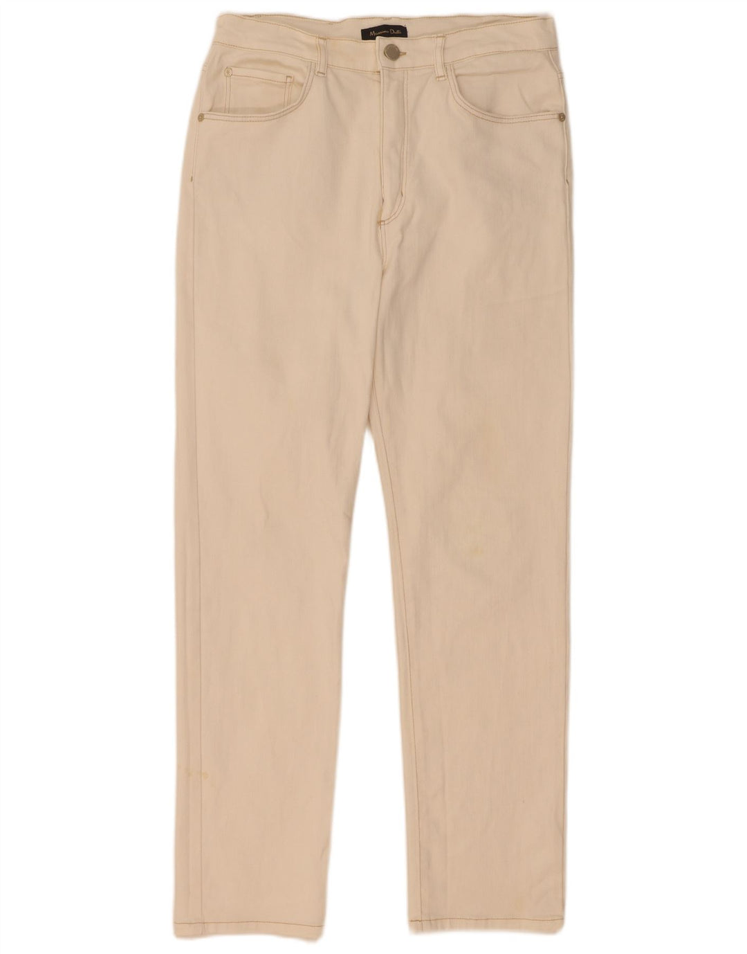 Massimo Dutti Γυναικείο ίσιο τζιν EU 40 Medium W30 L29 Off White Βαμβακερό