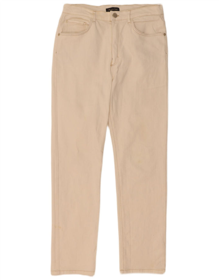 Massimo Dutti Γυναικείο ίσιο τζιν EU 40 Medium W30 L29 Off White Βαμβακερό