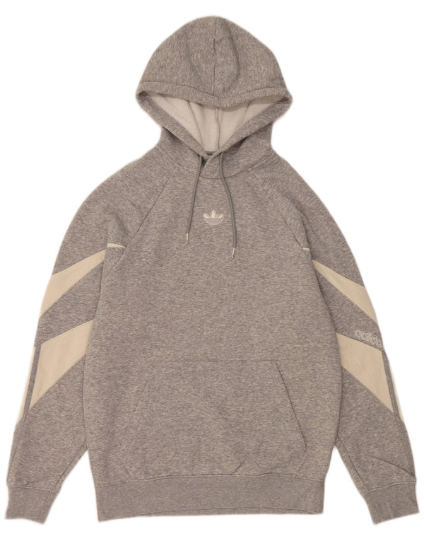 Adidas Ανδρικό Hoodie Jumper XS Grey Colourblock Βαμβακερό