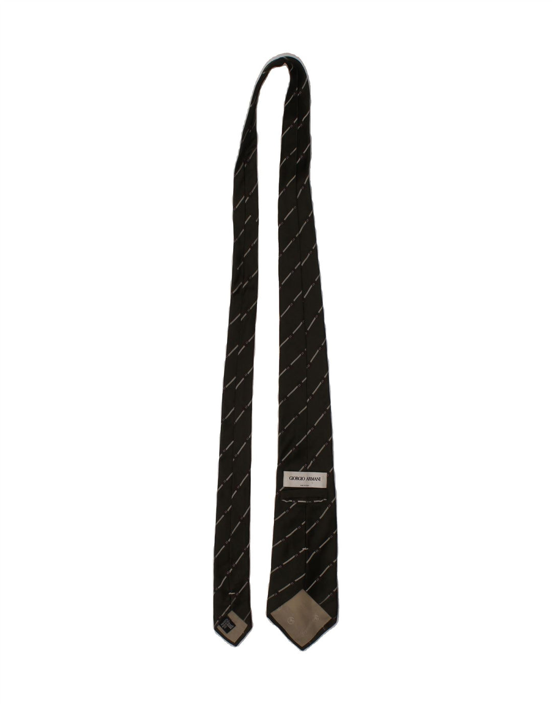 GIORGIO ARMANI Mens Tie One Size Green Striped Silk Designer Vintage Giorgio Armani and Second-Hand Giorgio Armani from Messina Hembry 