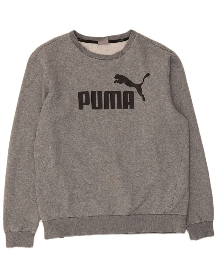 Ανδρικό γραφικό φούτερ Puma, βαμβακερό μεσαίο γκρι