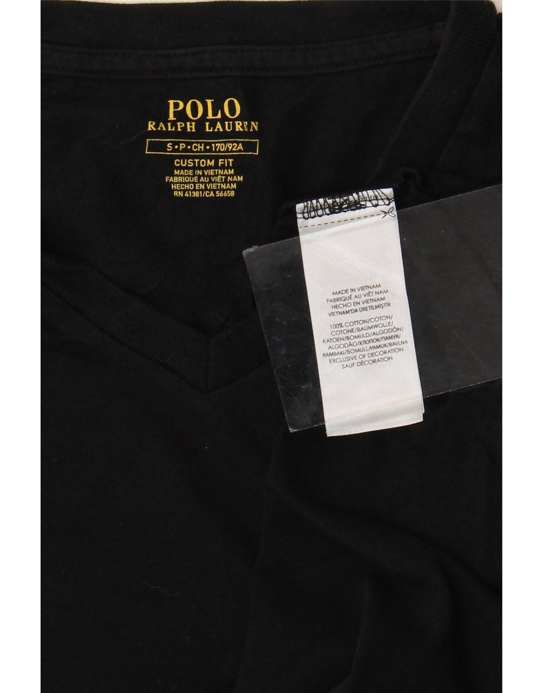 Μπλουζάκι POLO RALPH LAUREN Ανδρικό μπλουζάκι με προσαρμοσμένη εφαρμογή, μικρό μαύρο βαμβακερό