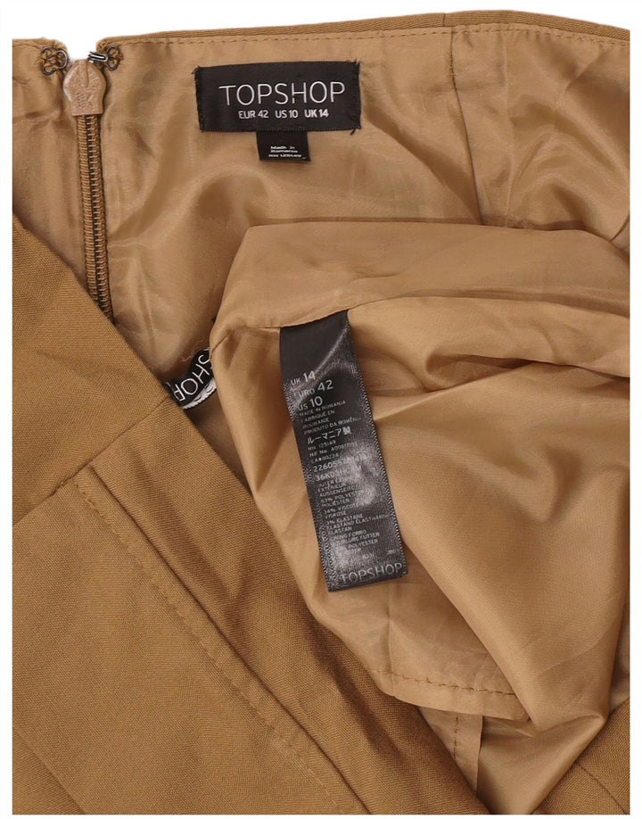 Topshop Γυναικεία Μίνι Φούστα UK 14 Large W32 Khaki Polyester