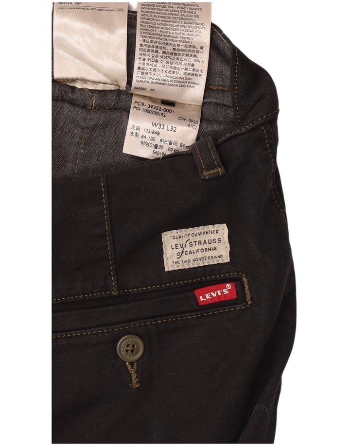 LEVI'S Ανδρικό 540 ίσιο παντελόνι Chino W33 L29 Μαύρο βαμβακερό