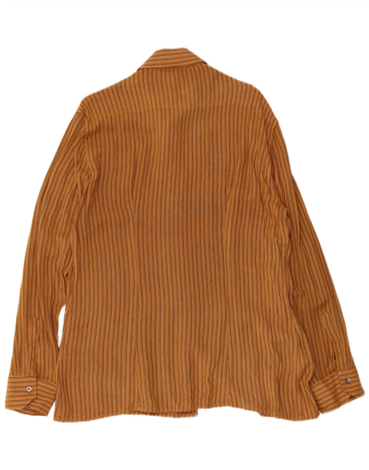 Vintage Ανδρικό Πουκάμισο με μεσαίο καφέ Pinstripe