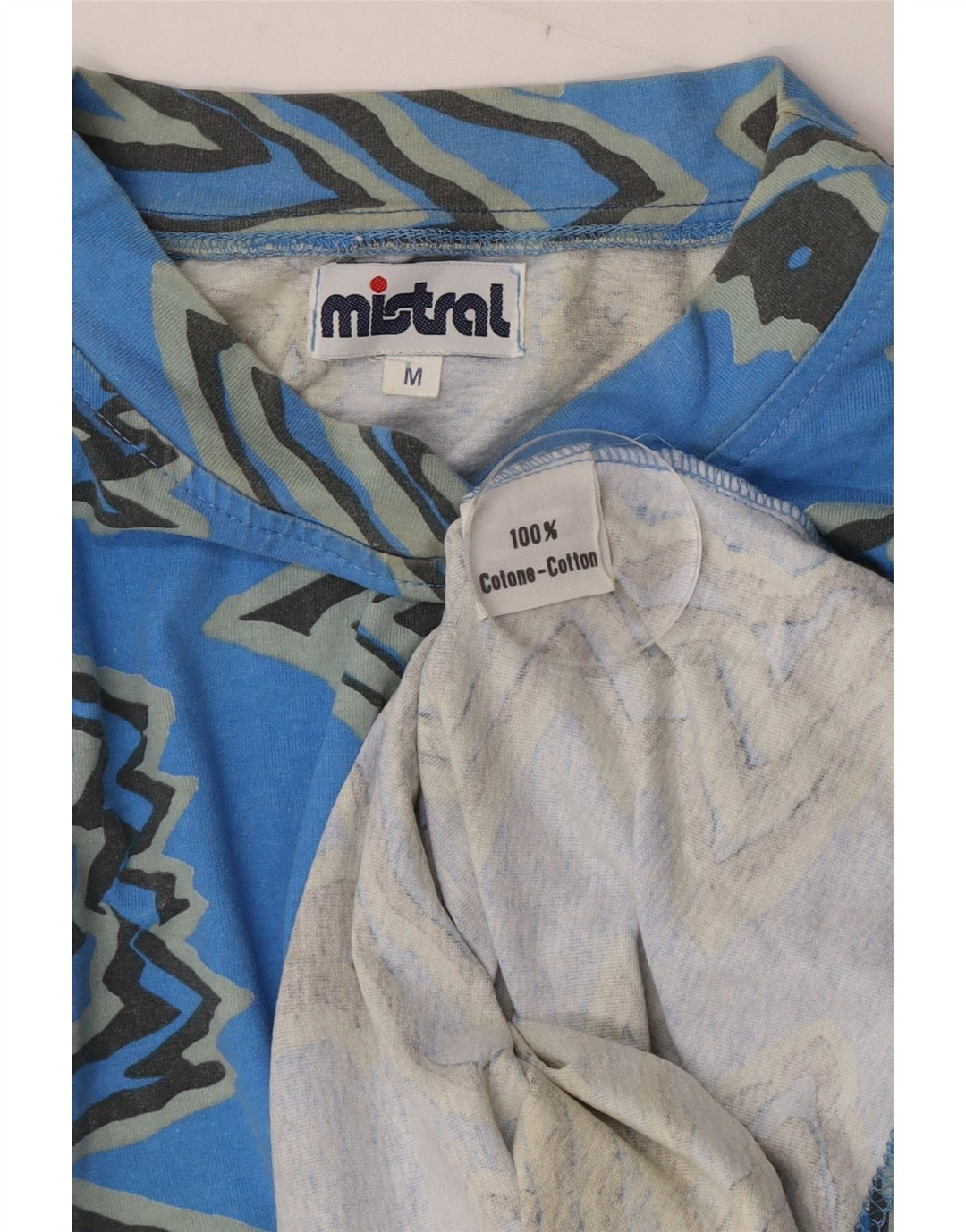 Ανδρικό T-Shirt Mistral Top Μεσαίο μπλε γεωμετρικό βαμβακερό