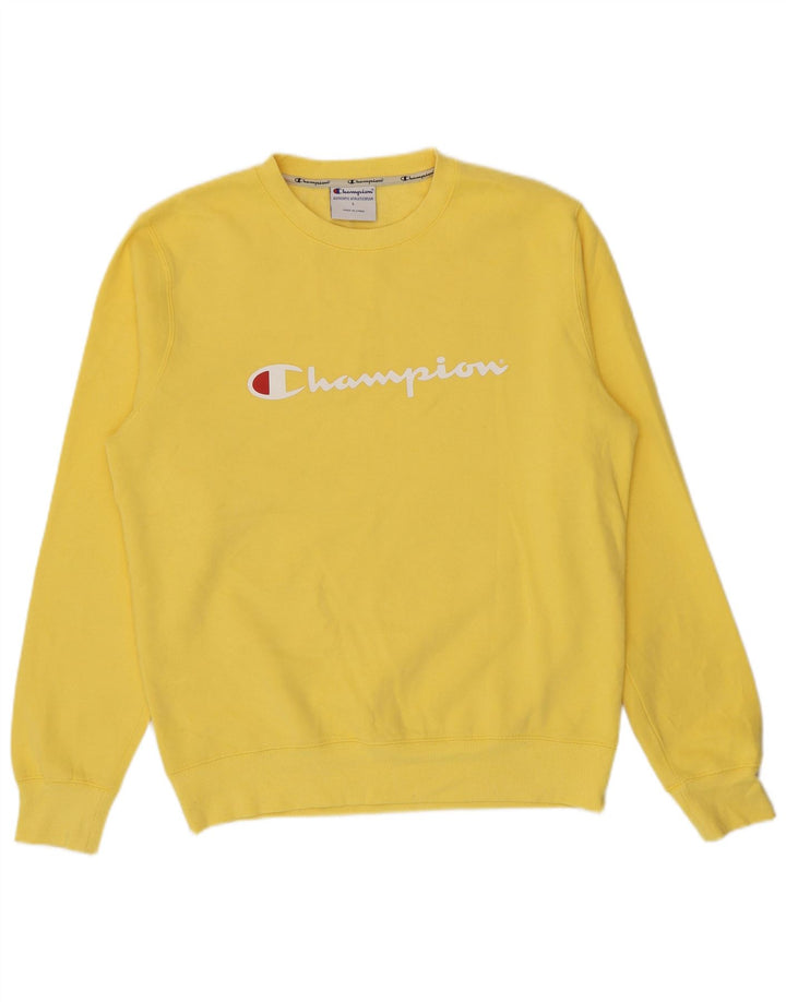 Ανδρικό γραφικό φούτερ Champion Jumper μεγάλο κίτρινο βαμβακερό