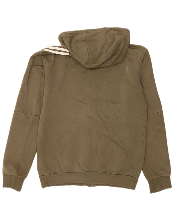 Ανδρικό πουλόβερ με κουκούλα με φερμουάρ Adidas XS Χακί βαμβακερό