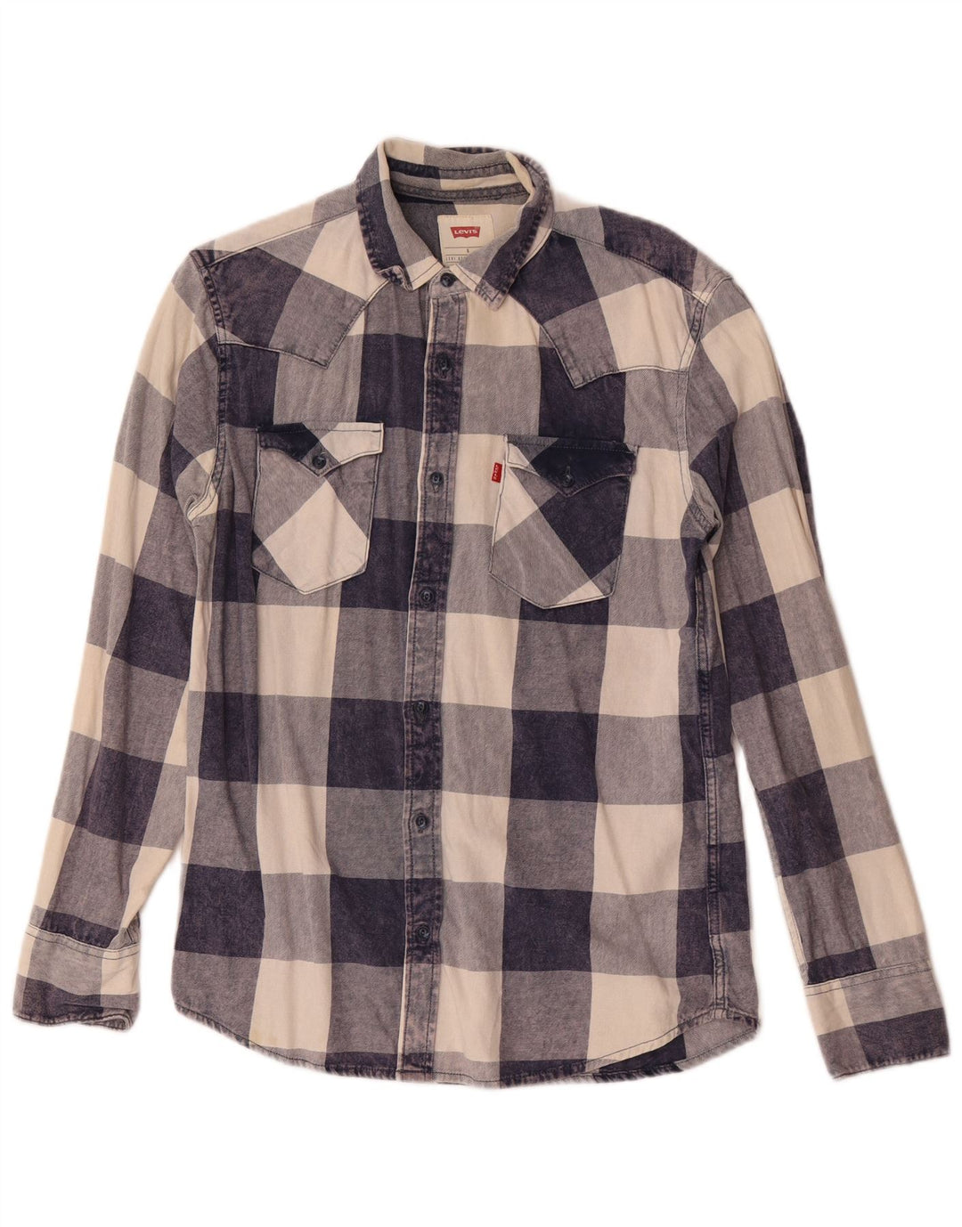Ανδρικό φανελένιο πουκάμισο Levi's Small Navy Blue Check Cotton