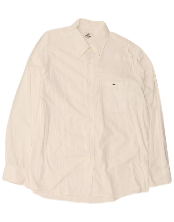 Ανδρικό πουκάμισο Lacoste Regular Fit Size 46 2XL Λευκό βαμβακερό