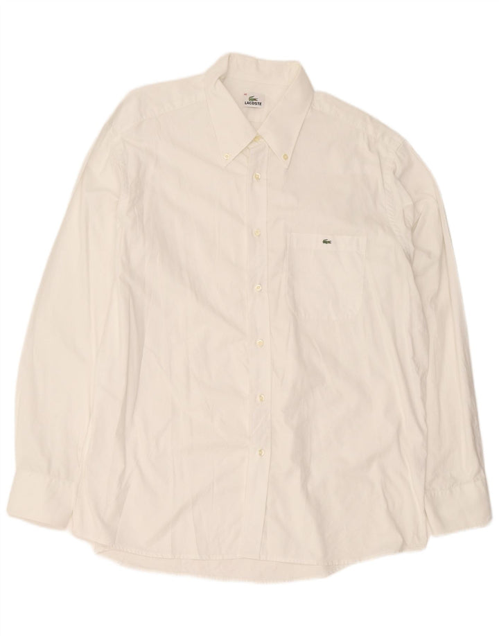 Ανδρικό πουκάμισο Lacoste Regular Fit Size 46 2XL Λευκό βαμβακερό