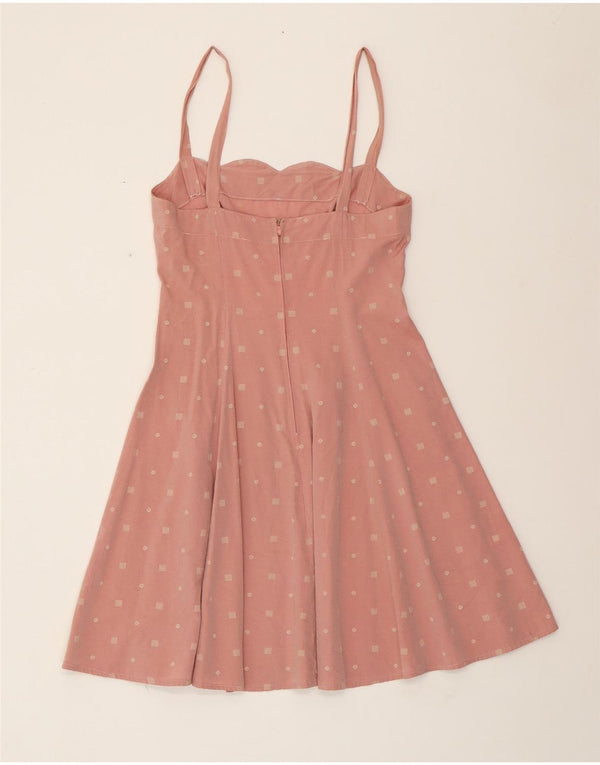 VINTAGE Γυναικείο Αμάνικο Φόρεμα A-Line UK 6 XS Pink Floral