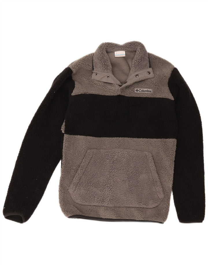 Columbia Ανδρικό κουμπιά λαιμό Fleece Jumper XS Grey Colourblock Πολυεστέρας