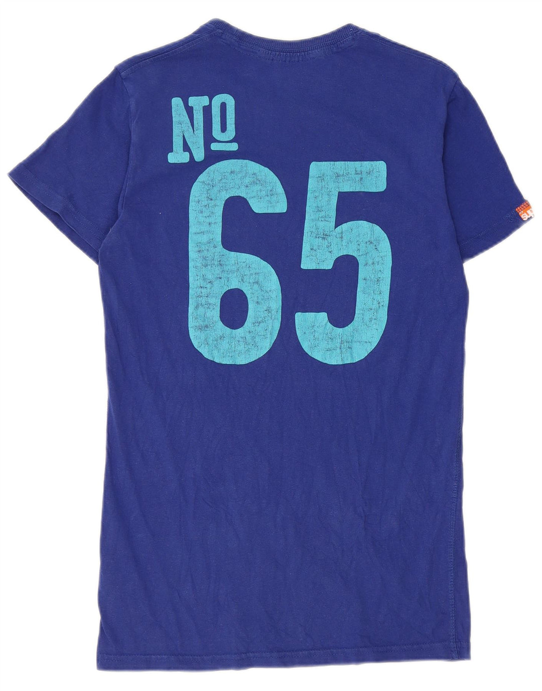 Superdry Ανδρικό γραφικό T-Shirt Top Μικρό Μπλε Βαμβακερό