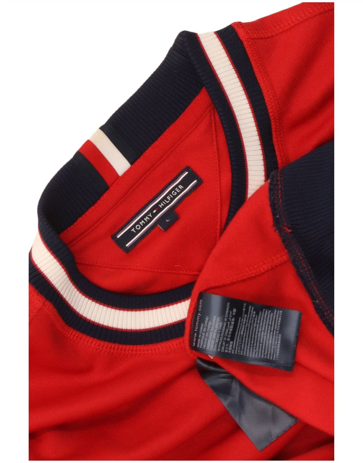 Ανδρικό φούτερ Tommy Hilfiger Jumper με μεγάλο κόκκινο χρώμα πολυεστέρα