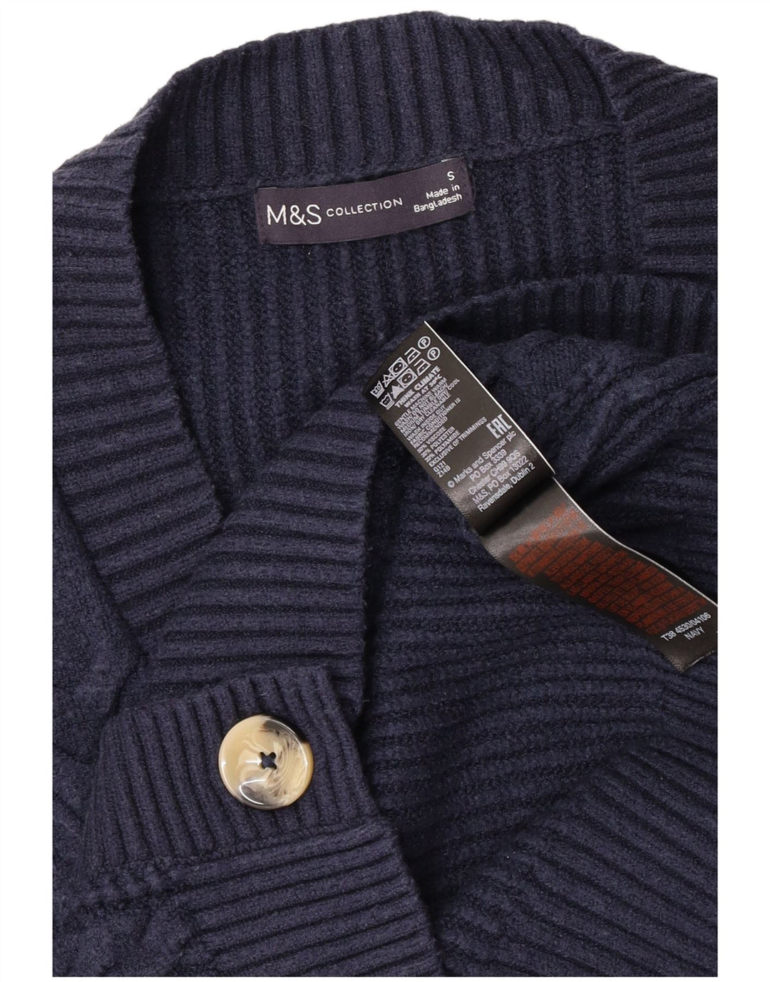 Marks & Spencer Γυναικεία ζακέτα πουλόβερ UK 10 Small Navy Blue Viscose