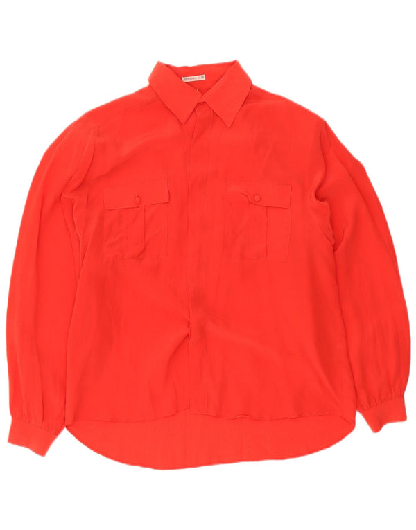 Vintage Γυναικείο πουκάμισο Oversized Μπλούζα EU 36 Small Red Silk
