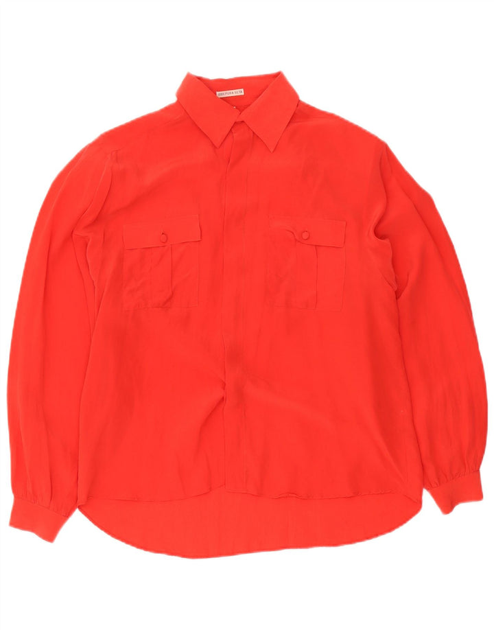 Vintage Γυναικείο πουκάμισο Oversized Μπλούζα EU 36 Small Red Silk