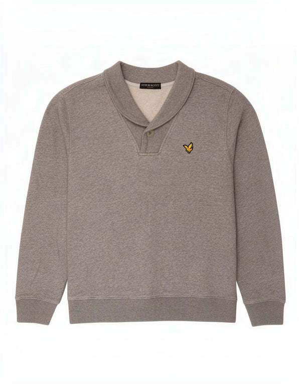 Lyle & Scott Ανδρικό vintage φούτερ με λαιμόκοψη σάλι Jumper Small Grey