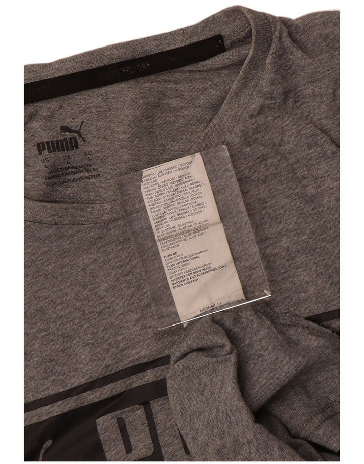 Ανδρικό γραφικό T-Shirt Puma Top Larg γκρι βαμβακερό