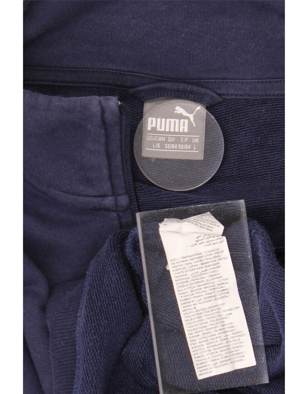 PUMA Mens Graphic Tracksuit Top Jacket Large Navy Blue Cotton Vintage Puma and Second-Hand Puma from Messina Hembry 