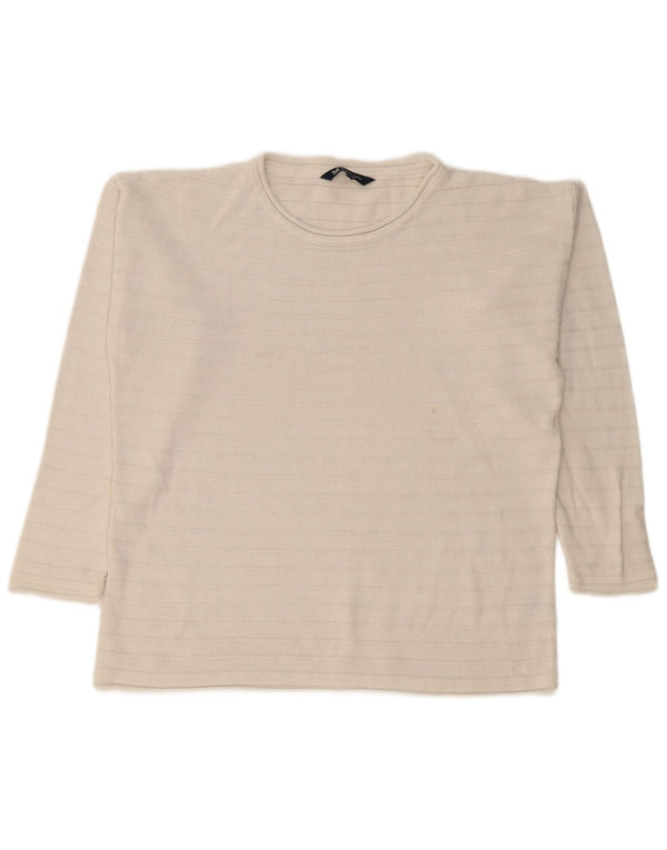 Crew Clothing Γυναικείο πουλόβερ με λαιμό σκακιέρα UK 16 μεγάλο λευκό ριγέ