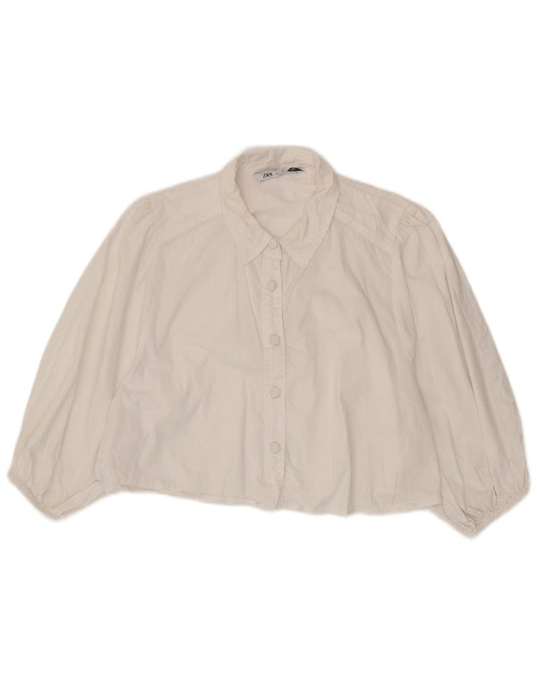 Zara Γυναικείο πουκάμισο Μπλούζα UK 18 XL Λευκό